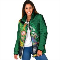 St Patrick's Day Hawaii Padded Jacket Hauoli Maoli Funny Shaka Leprechaun