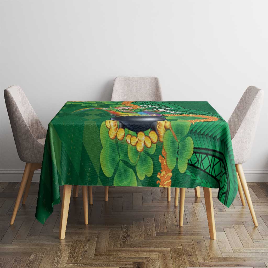 St Patrick's Day Hawaii Tablecloth Hauoli Maoli Funny Shaka Leprechaun