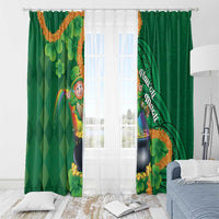St Patrick's Day Hawaii Window Curtain Hauoli Maoli Funny Shaka Leprechaun