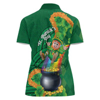 St Patrick's Day Hawaii Women Polo Shirt Hauoli Maoli Funny Shaka Leprechaun