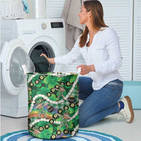 St Patrick's Day Palaka Hawaii Laundry Basket Kukui Nut Pikake Lei Shamrock Dabbing Leprechaun