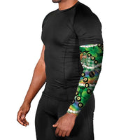 St Patrick's Day Palaka Hawaii Arm Sleeves Kukui Nut Pikake Lei Shamrock Dabbing Leprechaun