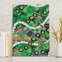 St Patrick's Day Palaka Hawaii Canvas Wall Art Kukui Nut Pikake Lei Shamrock Dabbing Leprechaun