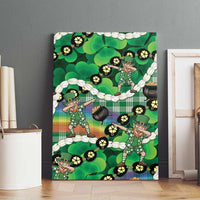 St Patrick's Day Palaka Hawaii Canvas Wall Art Kukui Nut Pikake Lei Shamrock Dabbing Leprechaun