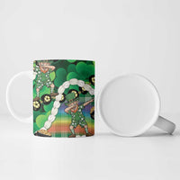 St Patrick's Day Palaka Hawaii Ceramic Mug Kukui Nut Pikake Lei Shamrock Dabbing Leprechaun