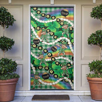 St Patrick's Day Palaka Hawaii Door Cover Kukui Nut Pikake Lei Shamrock Dabbing Leprechaun