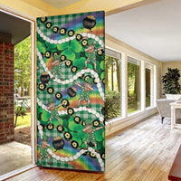 St Patrick's Day Palaka Hawaii Door Cover Kukui Nut Pikake Lei Shamrock Dabbing Leprechaun
