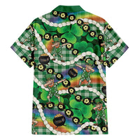 St Patrick's Day Palaka Hawaii Family Matching Puletasi and Hawaiian Shirt Kukui Nut Pikake Lei Shamrock Dabbing Leprechaun LT14 - Polynesian Pride