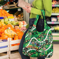 St Patrick's Day Palaka Hawaii Grocery Bag Kukui Nut Pikake Lei Shamrock Dabbing Leprechaun