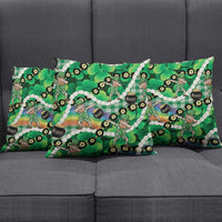 St Patrick's Day Palaka Hawaii Pillow Cover Kukui Nut Pikake Lei Shamrock Dabbing Leprechaun LT14 - Polynesian Pride