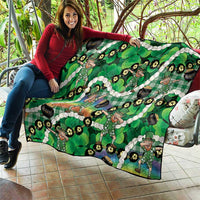 St Patrick's Day Palaka Hawaii Quilt Kukui Nut Pikake Lei Shamrock Dabbing Leprechaun
