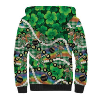 St Patrick's Day Palaka Hawaii Sherpa Hoodie Kukui Nut Pikake Lei Shamrock Dabbing Leprechaun