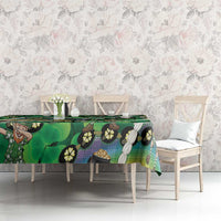 St Patrick's Day Palaka Hawaii Tablecloth Kukui Nut Pikake Lei Shamrock Dabbing Leprechaun