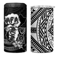 Hafa Adai Guam Discovery Day 4 in 1 Can Cooler Tumbler Chamorro Latte Stone Hand Black Version