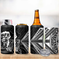 Hafa Adai Guam Discovery Day 4 in 1 Can Cooler Tumbler Chamorro Latte Stone Hand Black Version
