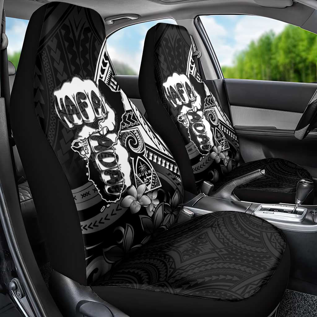 Hafa Adai Guam Discovery Day Car Seat Cover Chamorro Latte Stone Hand Black Version
