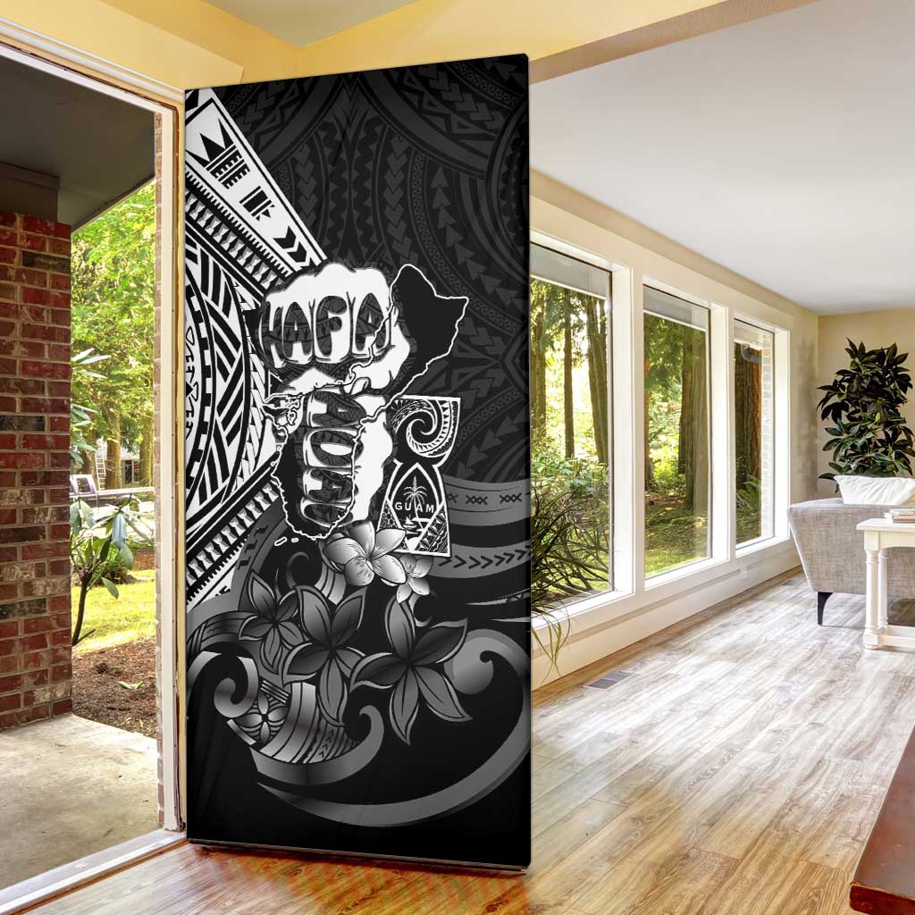 Hafa Adai Guam Discovery Day Door Cover Chamorro Latte Stone Hand Black Version