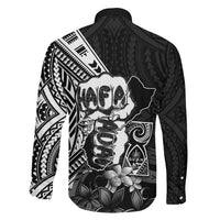 Hafa Adai Guam Discovery Day Family Matching Puletasi and Hawaiian Shirt Chamorro Latte Stone Hand Black Version LT14 - Polynesian Pride