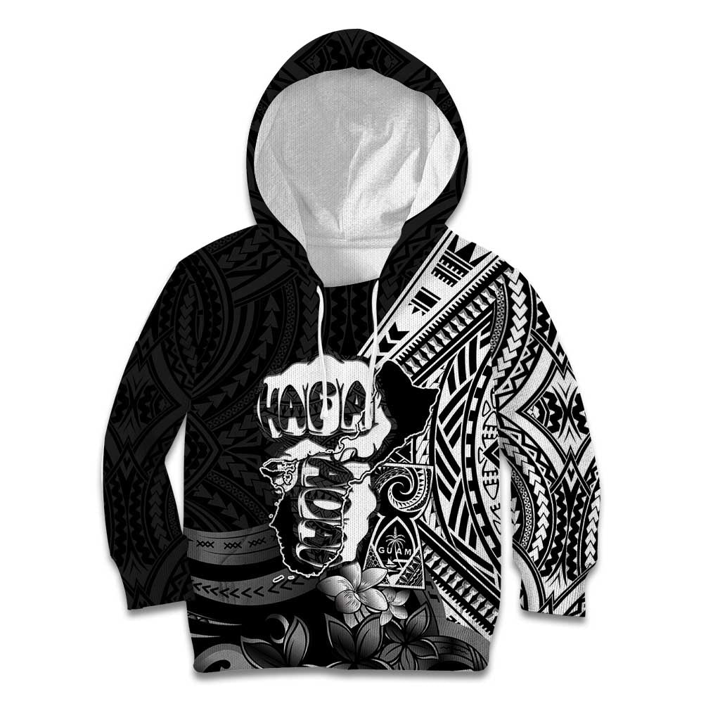 Hafa Adai Guam Discovery Day Kid Hoodie Chamorro Latte Stone Hand Black Version