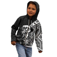 Hafa Adai Guam Discovery Day Kid Hoodie Chamorro Latte Stone Hand Black Version
