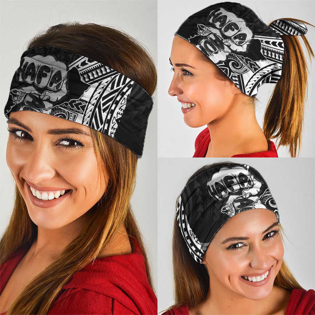Hafa Adai Guam Discovery Day Neck Gaiter Chamorro Latte Stone Hand Black Version