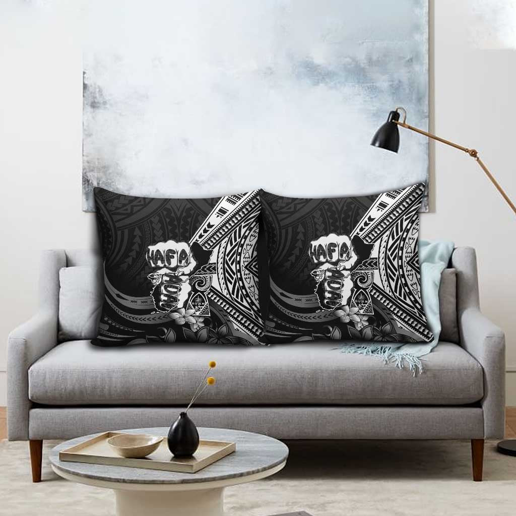 Hafa Adai Guam Discovery Day Pillow Cover Chamorro Latte Stone Hand Black Version