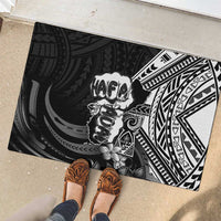 Hafa Adai Guam Discovery Day Rubber Doormat Chamorro Latte Stone Hand Black Version