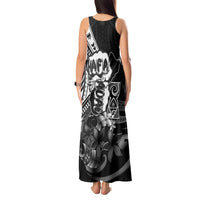Hafa Adai Guam Discovery Day Tank Maxi Dress Chamorro Latte Stone Hand Black Version