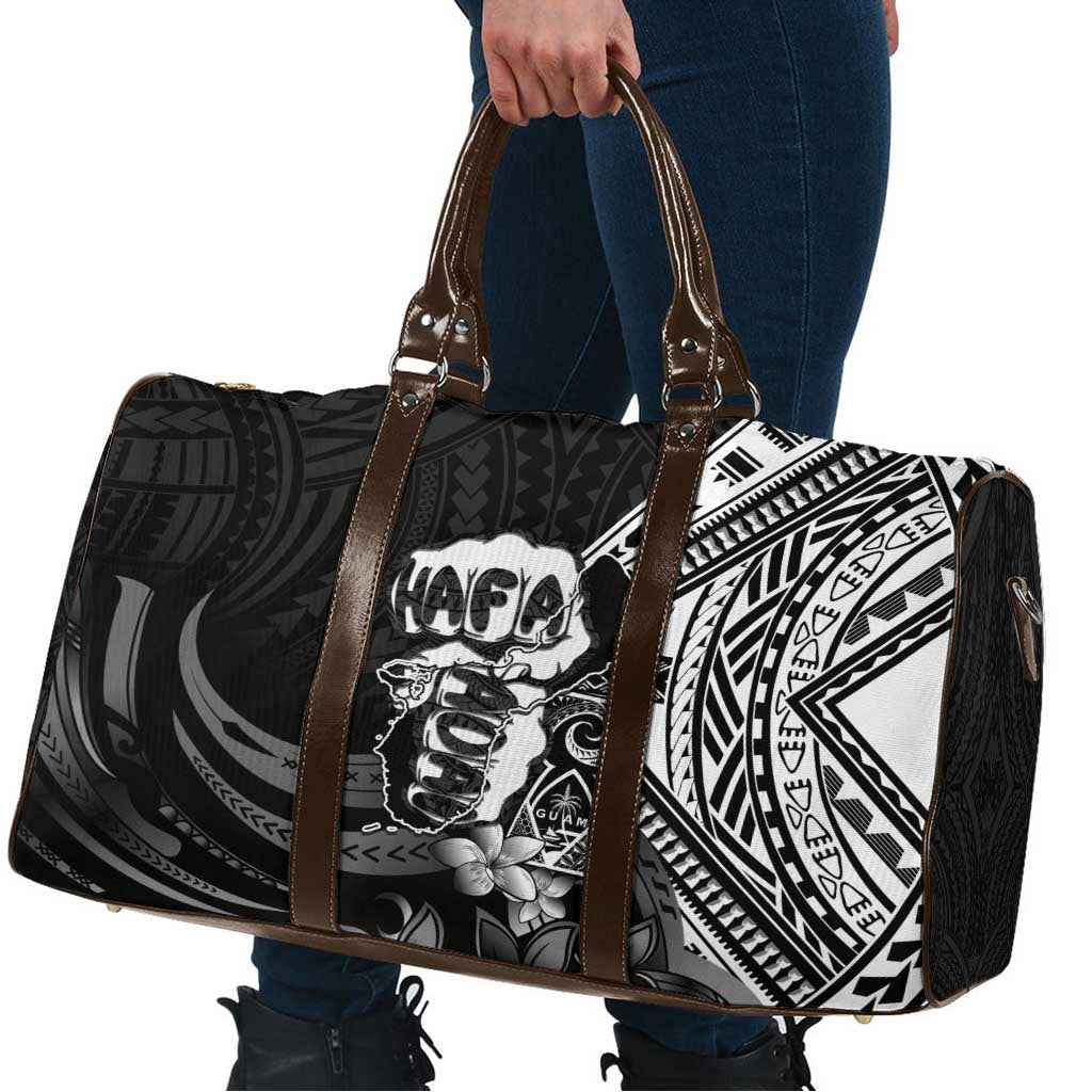 Hafa Adai Guam Discovery Day Travel Bag Chamorro Latte Stone Hand Black Version