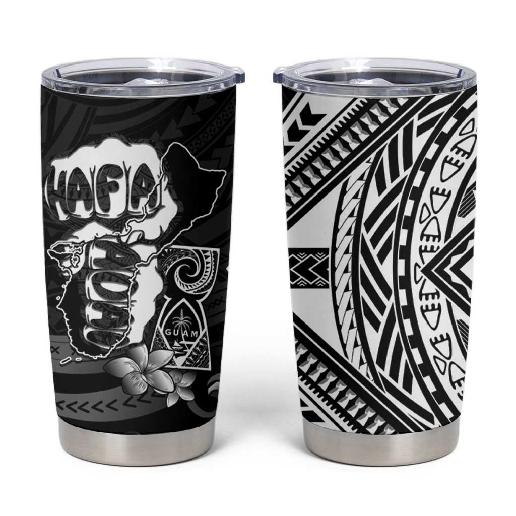 Hafa Adai Guam Discovery Day Tumbler Cup Chamorro Latte Stone Hand Black Version