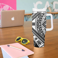 Hafa Adai Guam Discovery Day Tumbler With Handle Chamorro Latte Stone Hand Black Version