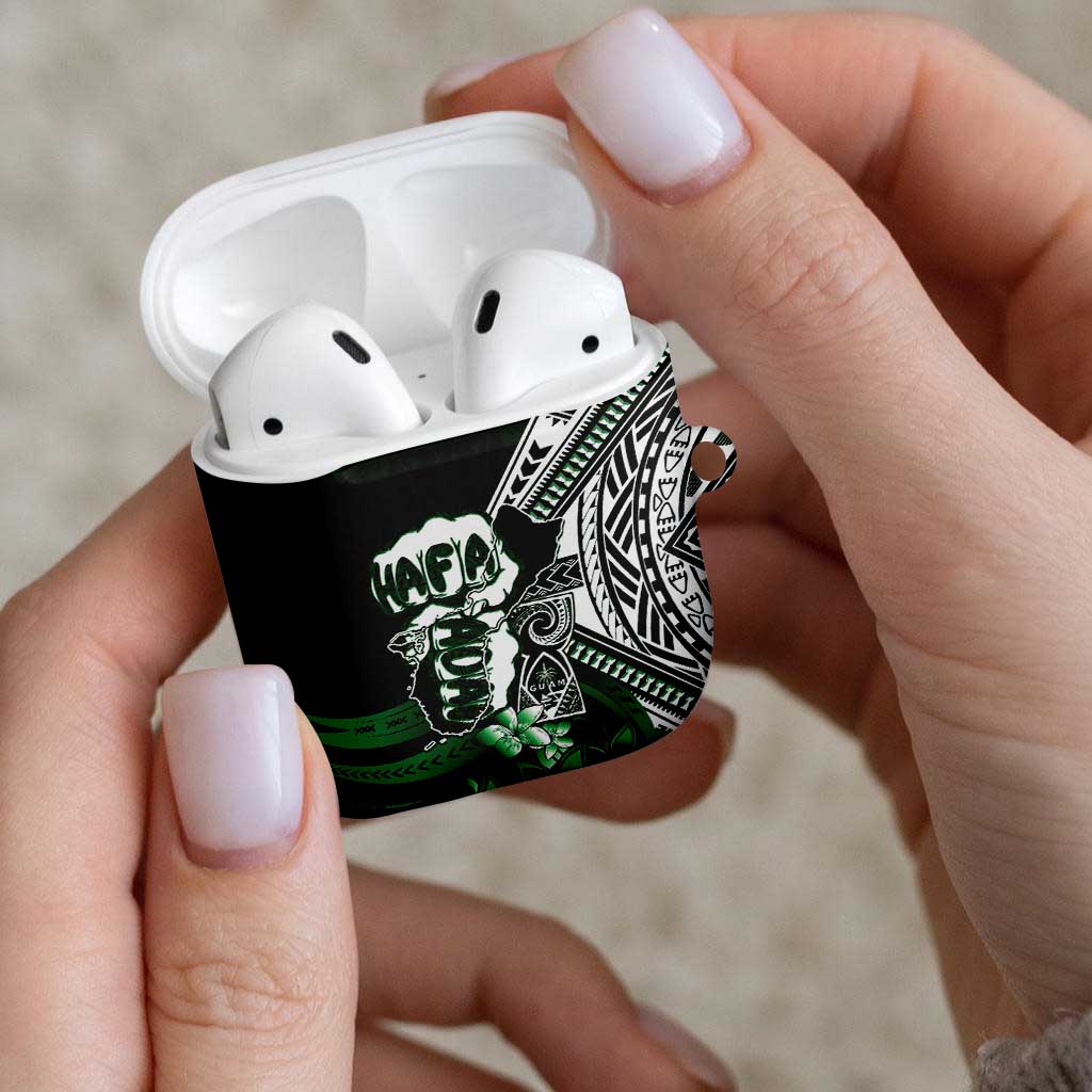 Hafa Adai Guam Discovery Day AirPods Case Chamorro Latte Stone Hand Green Version