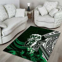 Hafa Adai Guam Discovery Day Area Rug Chamorro Latte Stone Hand Green Version