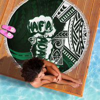 Hafa Adai Guam Discovery Day Beach Blanket Chamorro Latte Stone Hand Green Version