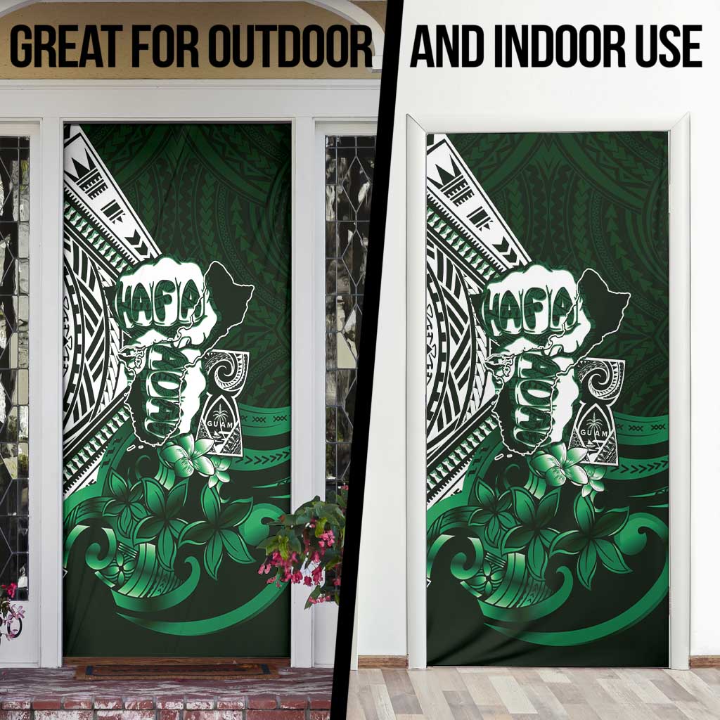 Hafa Adai Guam Discovery Day Door Cover Chamorro Latte Stone Hand Green Version