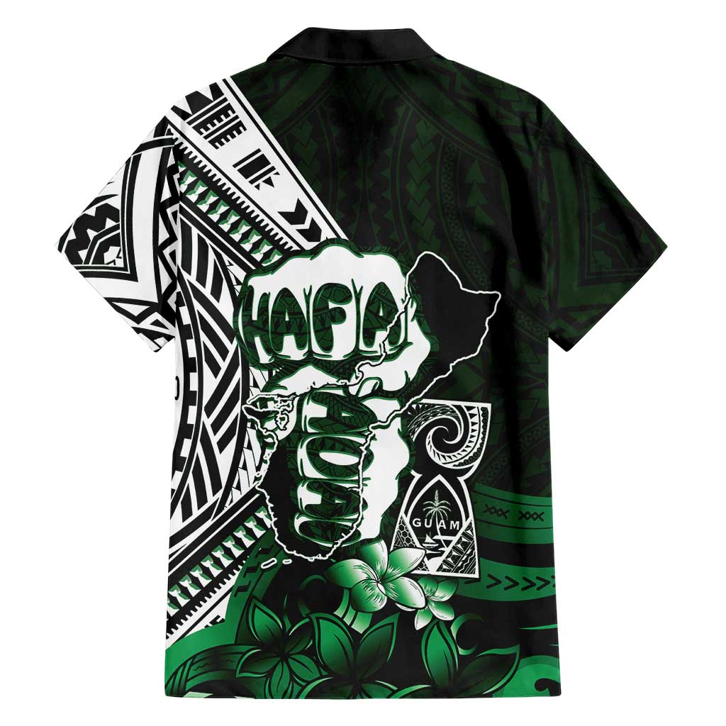 Hafa Adai Guam Discovery Day Family Matching Mermaid Dress and Hawaiian Shirt Chamorro Latte Stone Hand Green Version LT14 - Polynesian Pride