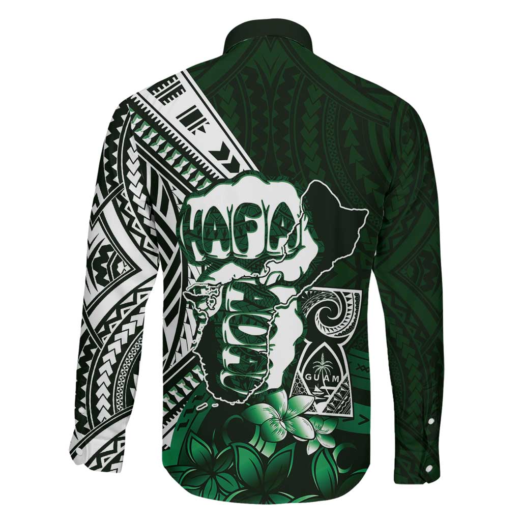 Hafa Adai Guam Discovery Day Family Matching Mermaid Dress and Hawaiian Shirt Chamorro Latte Stone Hand Green Version LT14 - Polynesian Pride