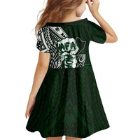Hafa Adai Guam Discovery Day Family Matching Off The Shoulder Long Sleeve Dress and Hawaiian Shirt Chamorro Latte Stone Hand Green Version LT14 - Polynesian Pride