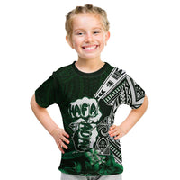 Hafa Adai Guam Discovery Day Kid T Shirt Chamorro Latte Stone Hand Green Version