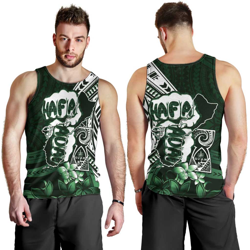 Hafa Adai Guam Discovery Day Men Tank Top Chamorro Latte Stone Hand Green Version