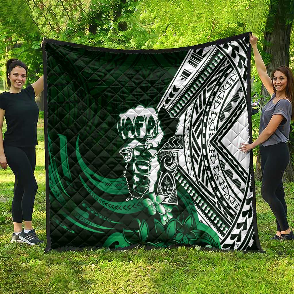 Hafa Adai Guam Discovery Day Quilt Chamorro Latte Stone Hand Green Version