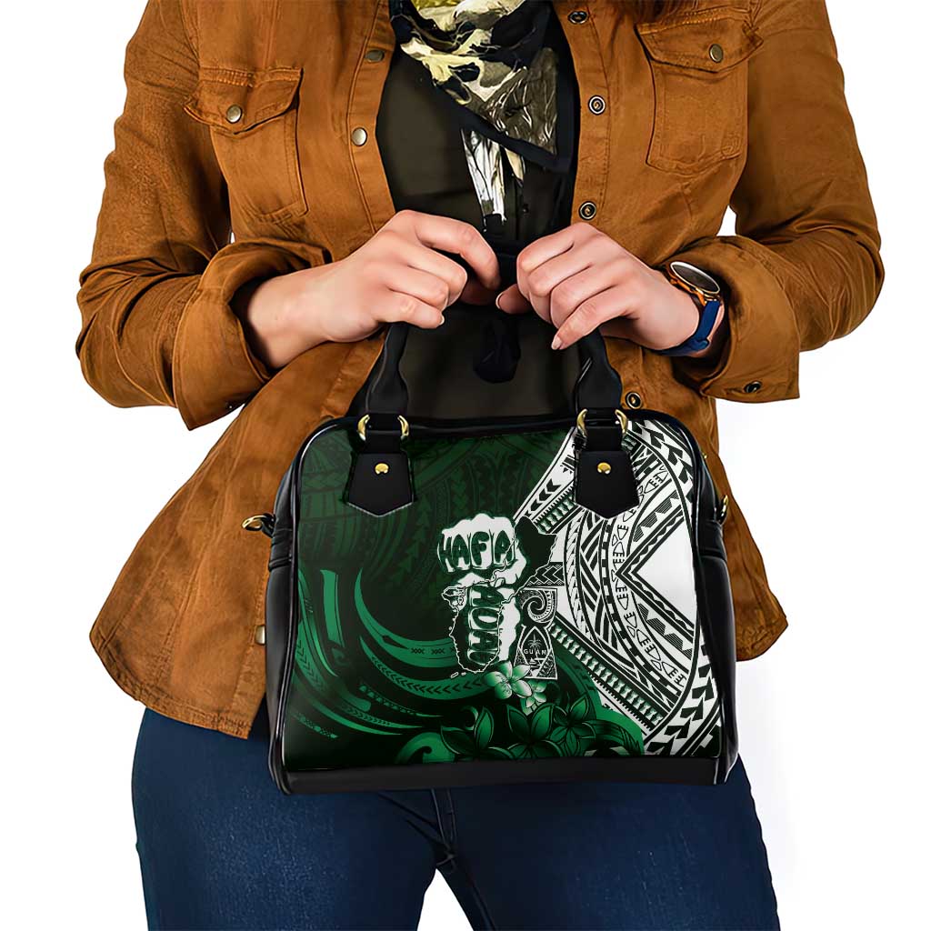 Hafa Adai Guam Discovery Day Shoulder Handbag Chamorro Latte Stone Hand Green Version