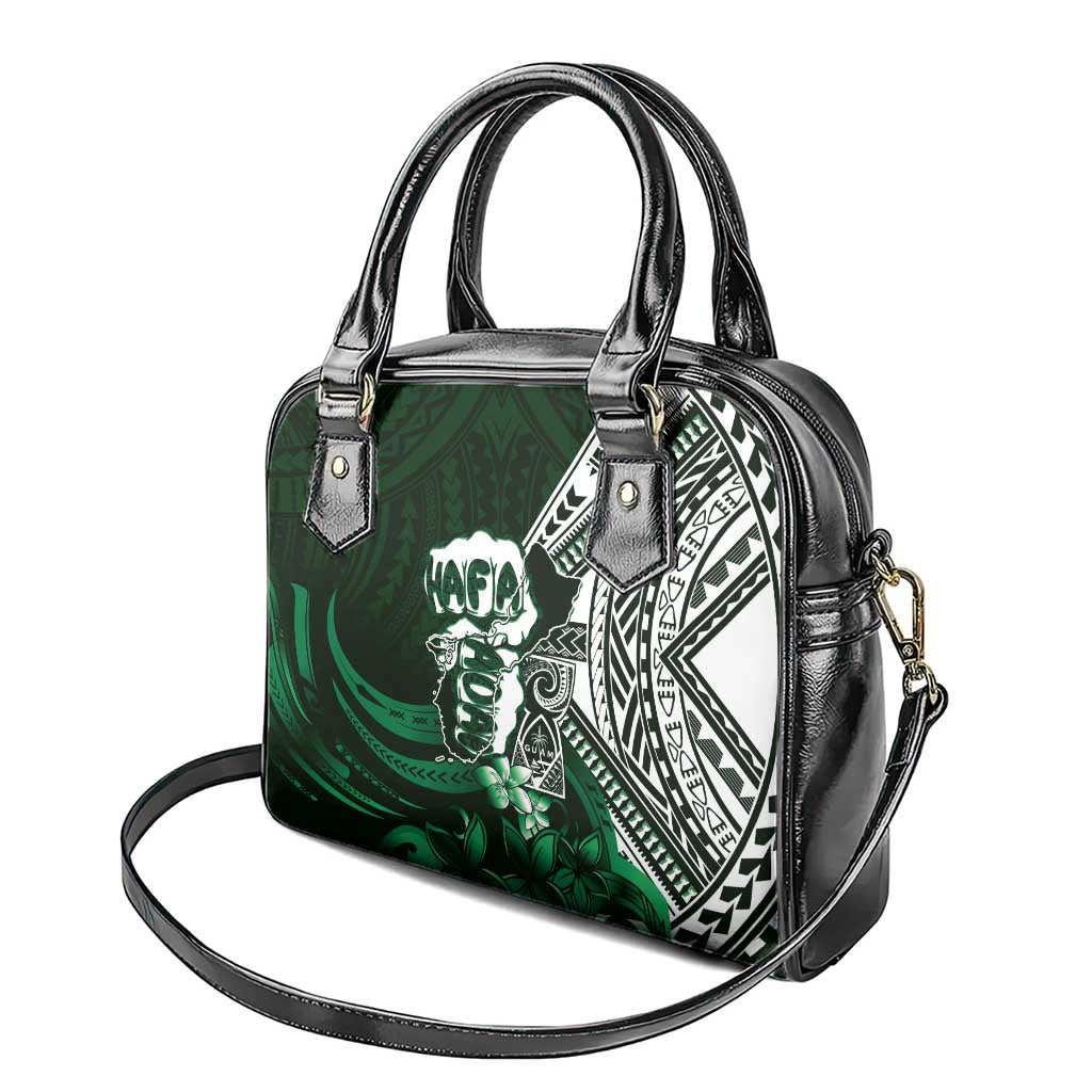 Hafa Adai Guam Discovery Day Shoulder Handbag Chamorro Latte Stone Hand Green Version