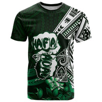 Hafa Adai Guam Discovery Day T Shirt Chamorro Latte Stone Hand Green Version