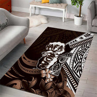 Hafa Adai Guam Discovery Day Area Rug Chamorro Latte Stone Hand Brown Version