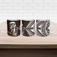 Hafa Adai Guam Discovery Day Ceramic Mug Chamorro Latte Stone Hand Brown Version