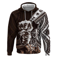 Hafa Adai Guam Discovery Day Hoodie Chamorro Latte Stone Hand Brown Version