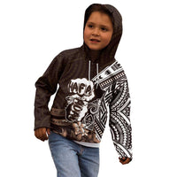 Hafa Adai Guam Discovery Day Kid Hoodie Chamorro Latte Stone Hand Brown Version