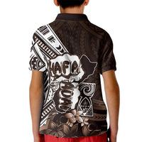 Hafa Adai Guam Discovery Day Kid Polo Shirt Chamorro Latte Stone Hand Brown Version