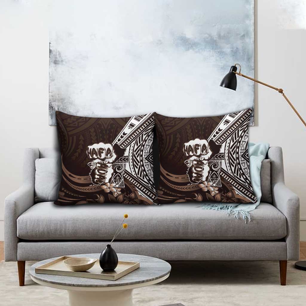 Hafa Adai Guam Discovery Day Pillow Cover Chamorro Latte Stone Hand Brown Version